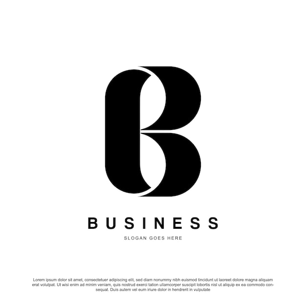 Logo della lettera del monogramma della lettera b di vettore moderno semplice