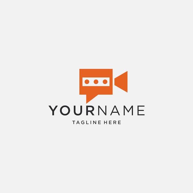 Simple and modern video and chat logo design template