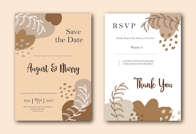 A Simple Modern Wedding Invitation Template Design