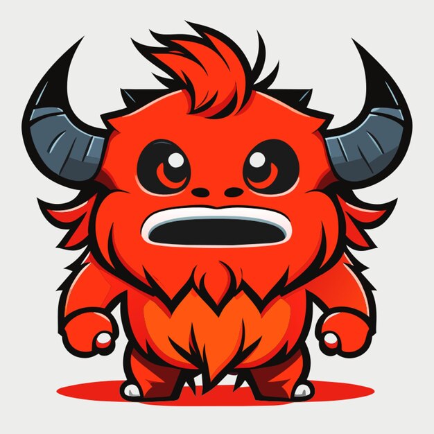 simple monster character vector illustration cartoon