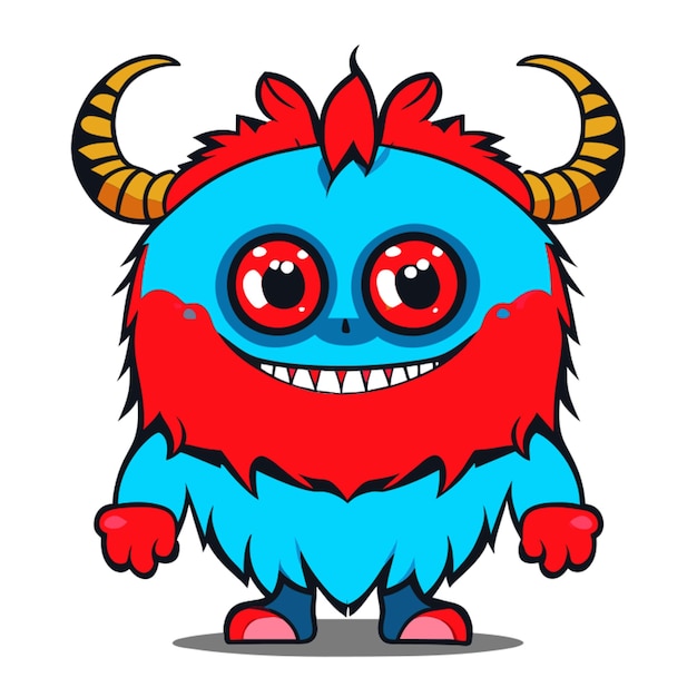 simple monster character vector illustration cartoon