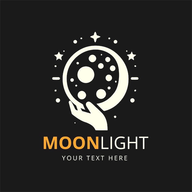 simple moon star vector illustration logo