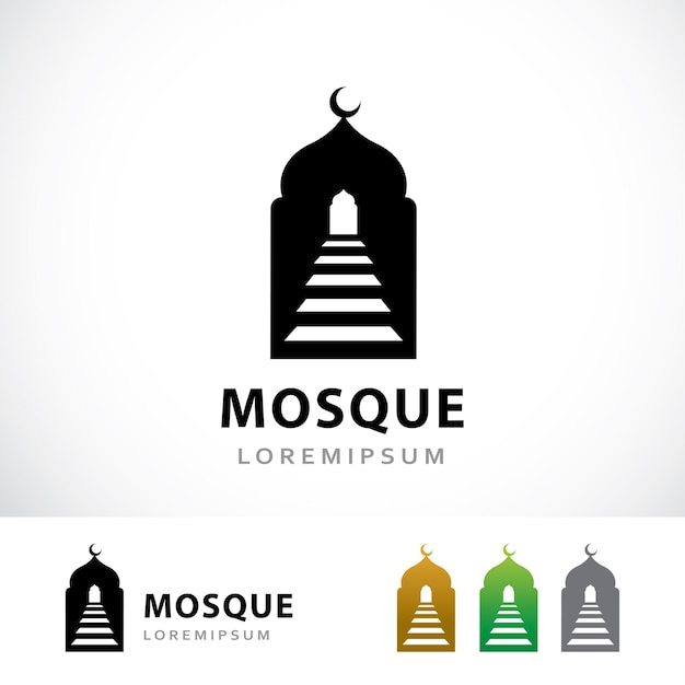 Vettore modello semplice di progettazione del logo della moschea