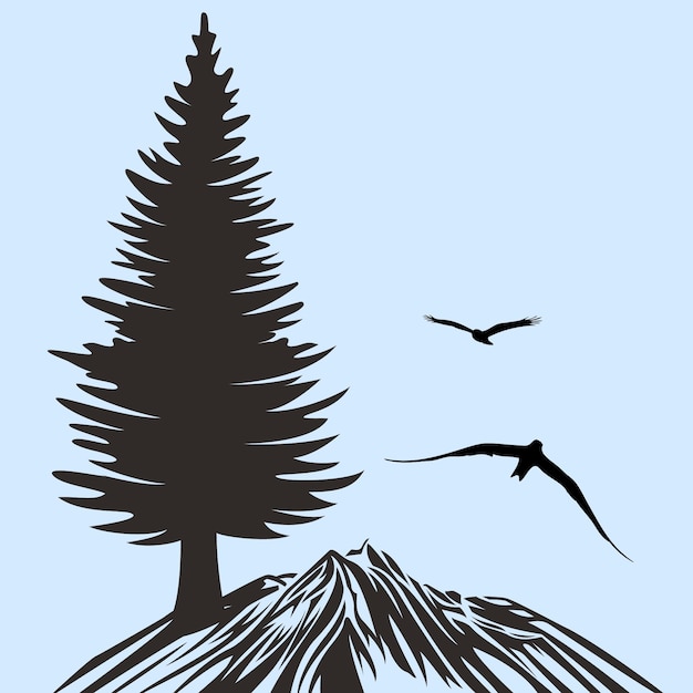 Vector simple mountain illustration