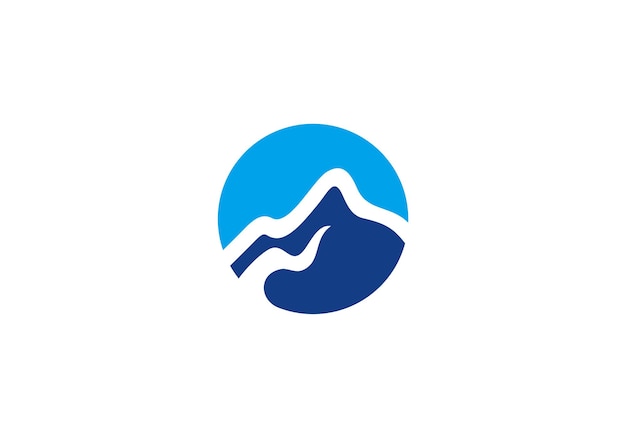 simple mountain logo line style creative modern design concept