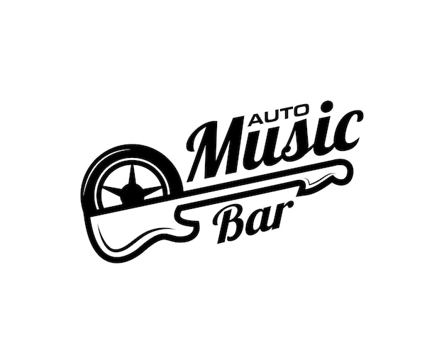 Vector simple music and auto bar logo design template