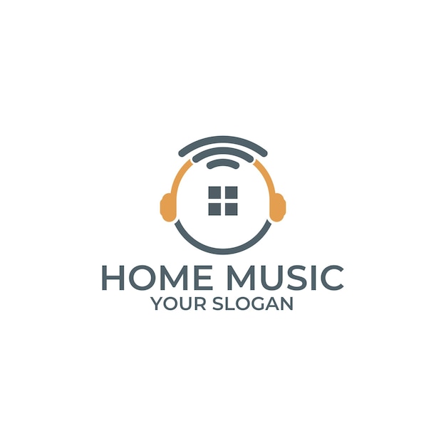 Simple music house logo music studio logo design template