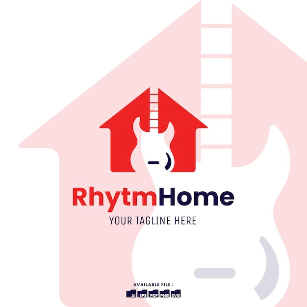 simple music house logo template, for company, shop and icon use