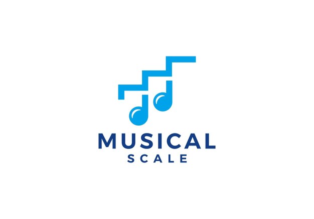 Semplice modello di simbolo di progettazione del logo della musica e delle scale