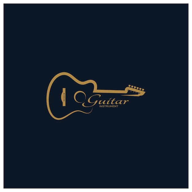 Simple musical guitar instrument logo for guitar shop music store orchestra guitar lessons apps