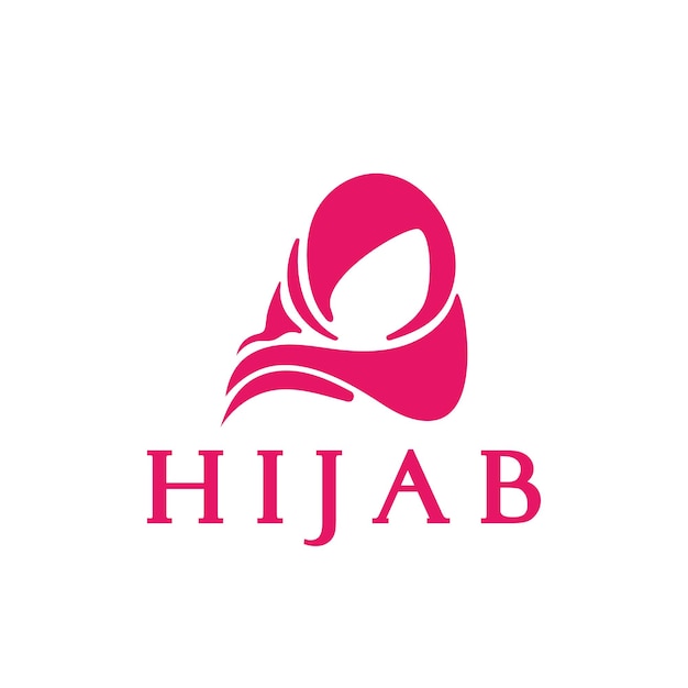 간단한 무슬림 hijab 로고 템플릿 벡터 일러스트 레이 션 designvector