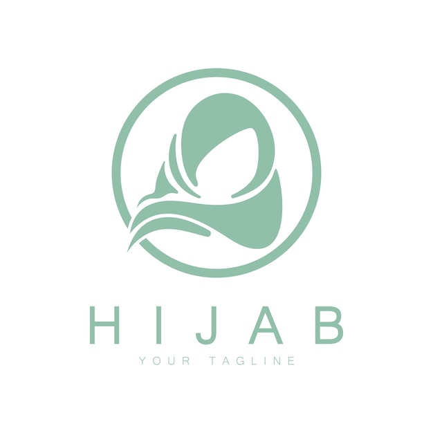 simple Muslimah hijab logo template vector illustration designvector