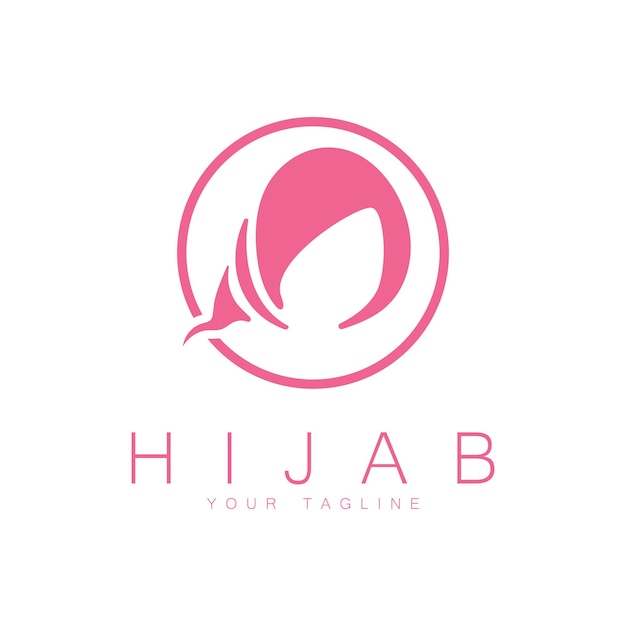 간단한 무슬림 hijab 로고 템플릿 벡터 일러스트 레이 션 designvector