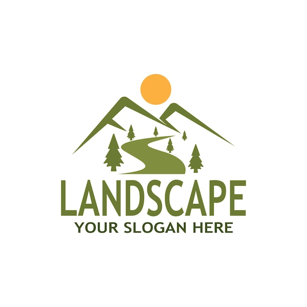 Simple Nature Landscape Logo Vector Illustration