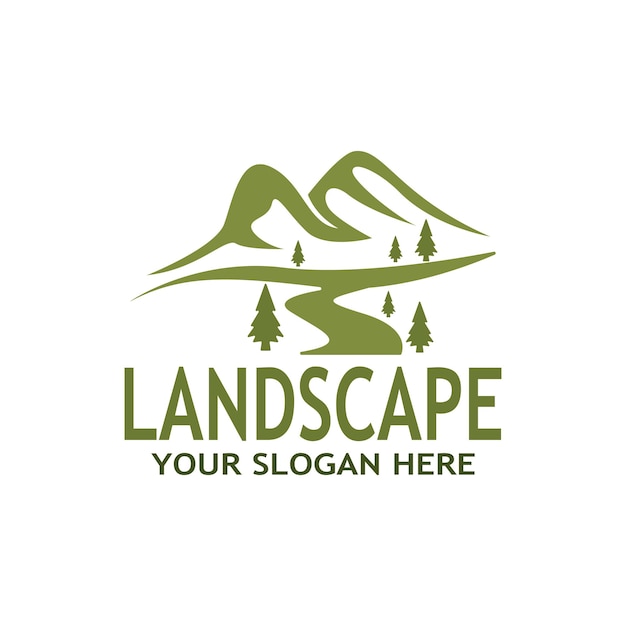 Simple Nature Landscape Logo Vector Illustration