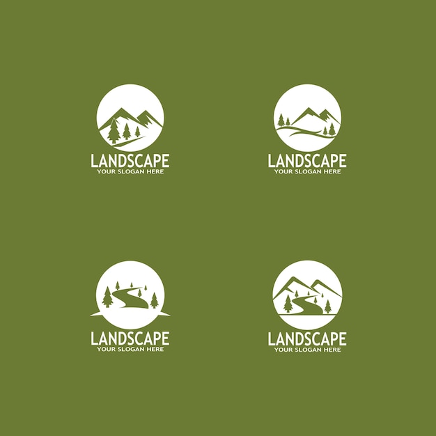 Simple Nature Landscape Logo Vector Illustration