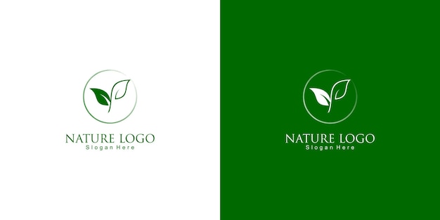 Simple nature logo design with modern concept premium vector