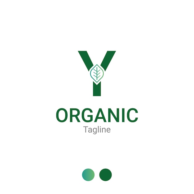 Простой логотип природы y или шаблон органического логотипа