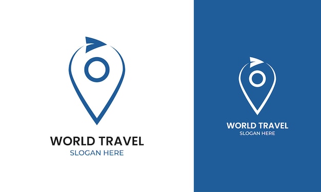 여행 컨셉을 위한 간단한 탐색 포인트 로고 디자인