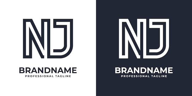 Simple NJ Monogram Logo suitable for any business with NJ or JN initial