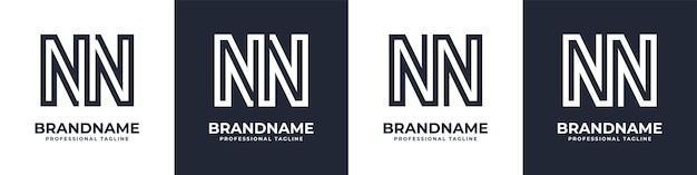 Простой логотип NN Monogram подходит для любого бизнеса с начальной буквой N или NN.