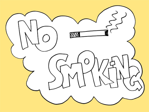 simple no smoking cigarette sign