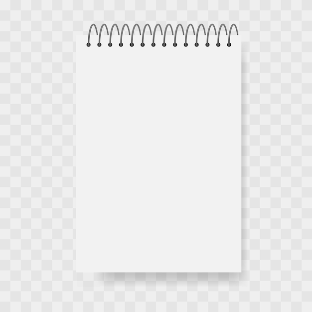 Vector simple notebook mockup vector eps10 on transparent background