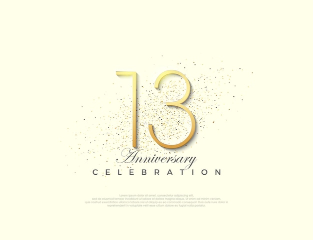 Simple number 13th anniversary Premium vector number for celebration Premium vector for poster banner celebration greeting