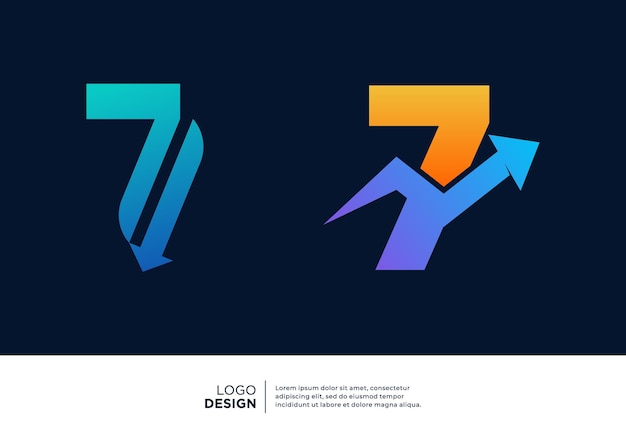 Vector simple number 7 logo design for finance investment marketing