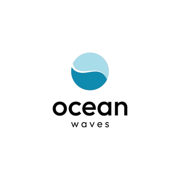 Simple ocean waves logo vector icon design illustration