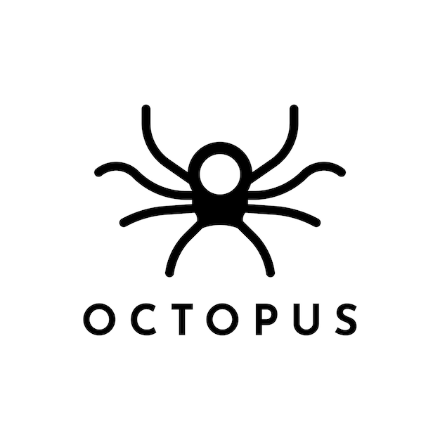 Simple octopus logo silhouette design