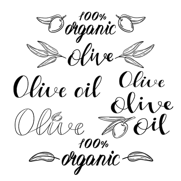 Simple olive lettering to decorate your product