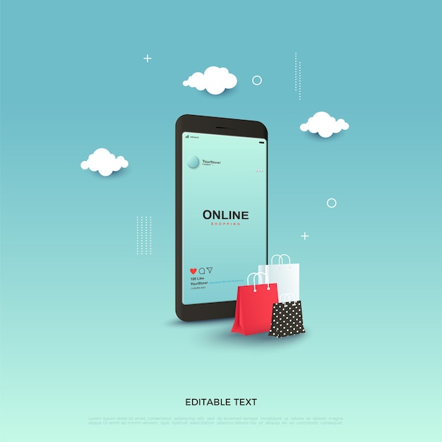 Simple online shopping with smartphone