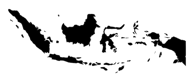 Mappa semplice (solo angoli acuti) del disegno vettoriale dell'indonesia.