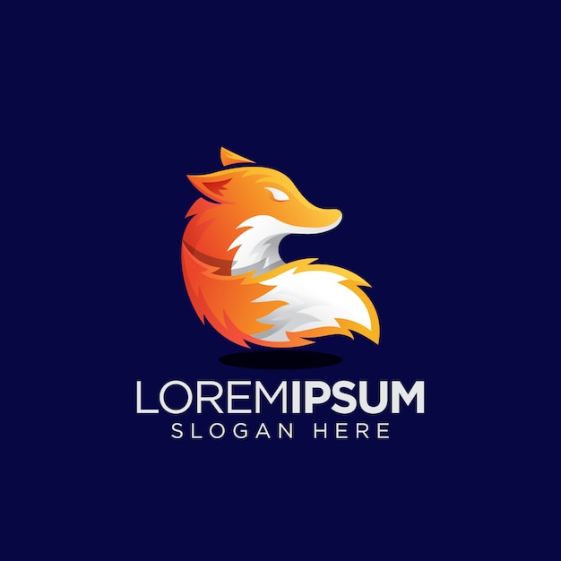 simple orange fox logo