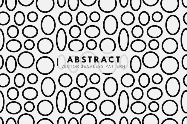 Simple outline circles round shapes abstract seamless repeat vector pattern