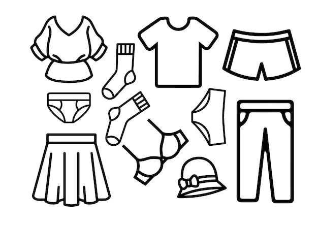 Simple outline clothes set