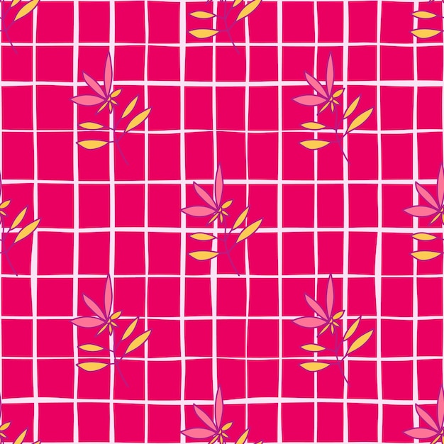 Simple outline flower seamless pattern Cute floral wallpaper