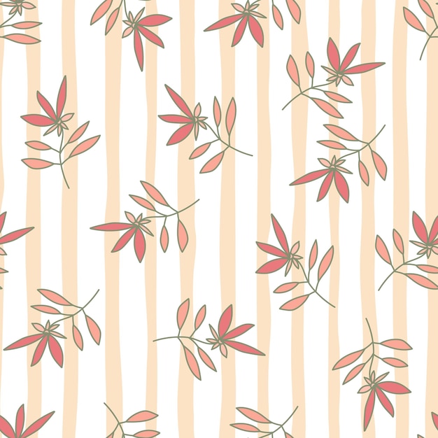 シンプルなアウトライン花のシームレスなパターンかわいい花柄の壁紙