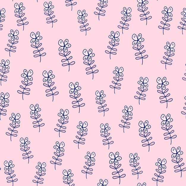 간단한 개요 꽃 원활한 패턴 꽃 벽지