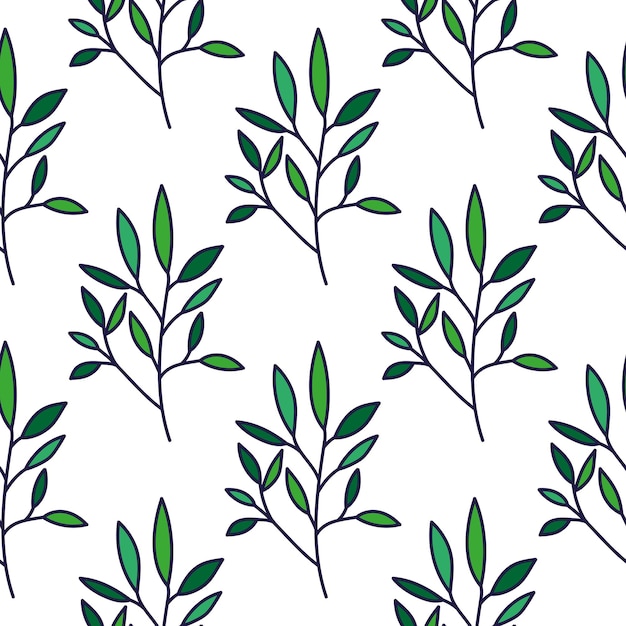 Simple outline leaves seamless pattern Modern leaf wallpaper