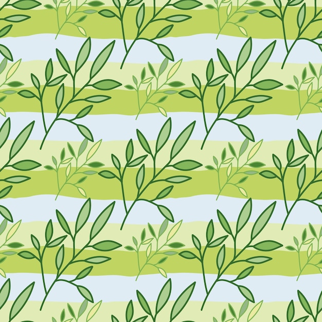 Simple outline leaves seamless pattern Modern leaf wallpaper