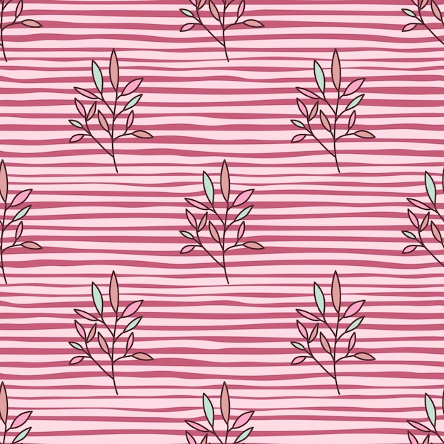 Simple outline leaves seamless pattern Modern leaf wallpaper