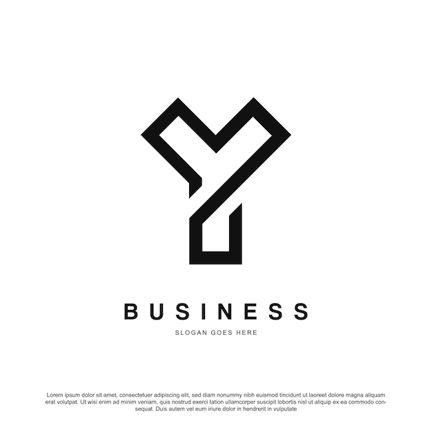 Simple outline letter Y logo design for your brand or business