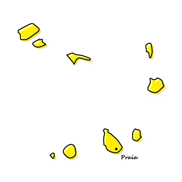 首都の場所とカーボベルデの簡単な白地図