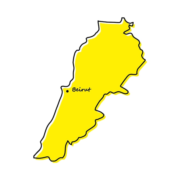 首都の場所とレバノンの簡単な白地図