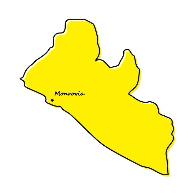 수도 위치가 있는 라이베리아의 간단한 개요 지도