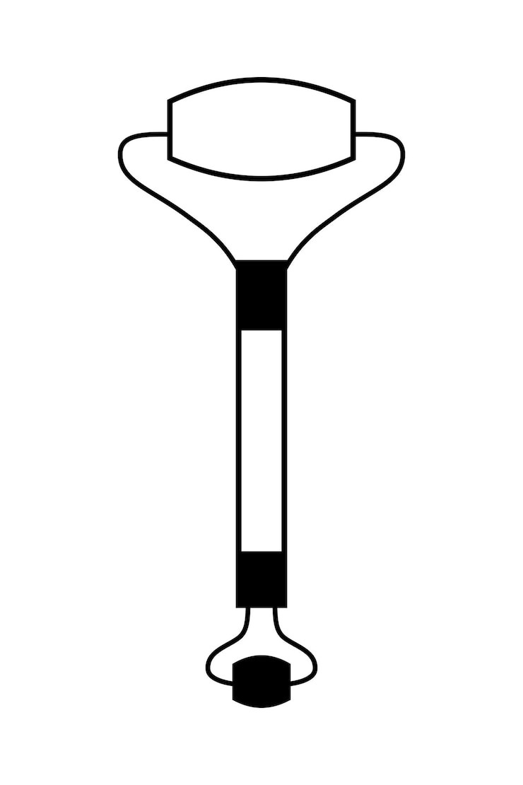 Vector simple outline massager roller icon isolated on white background facial antiage massage concept black doodle object