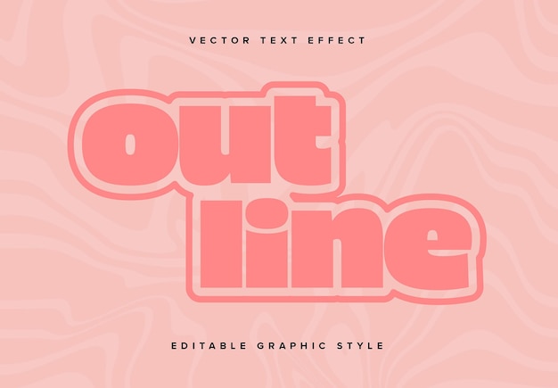 Vector simple outlined text effect mockup