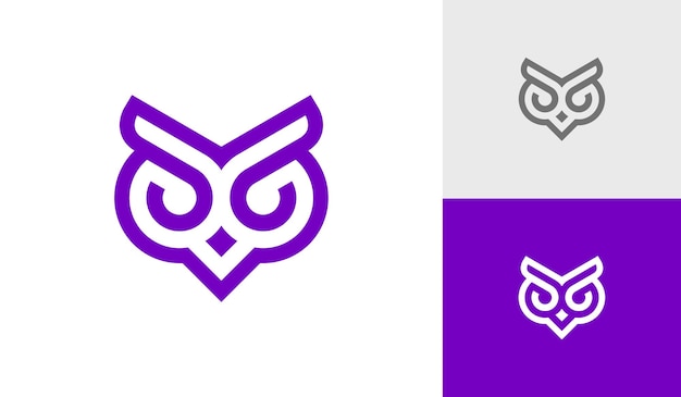 Simple owl head logo design vector